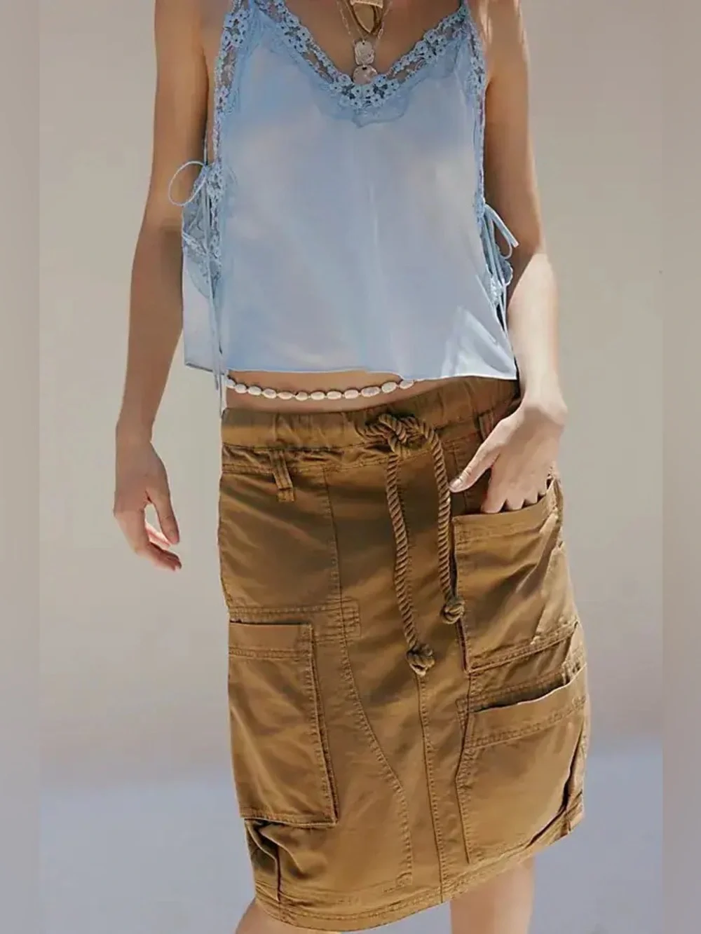 Free People Carmen Midi Cargo Skirt Size Medium NWT